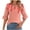 Watermelon Red, variant on Tops for Women Plus Size 3/4 Sleeve Ruffle Floral Printed V-neck Casual Three-quarter Sleeve T-shirt Watermelon Red XXL