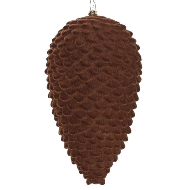 Vickerman MT195875D 10 Po. Ornement Pomme de Pin Floqué Chocolat