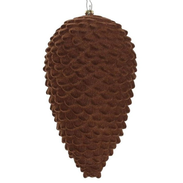 Vickerman MT195875D 10 Po. Ornement Pomme de Pin Floqué Chocolat