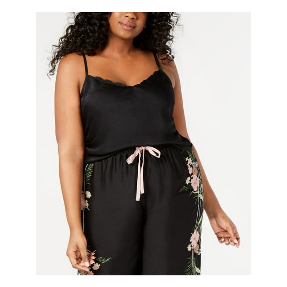 INC Intimates Black Adjustable Strap Solid Sleepwear Shirt Plus Size: 3X