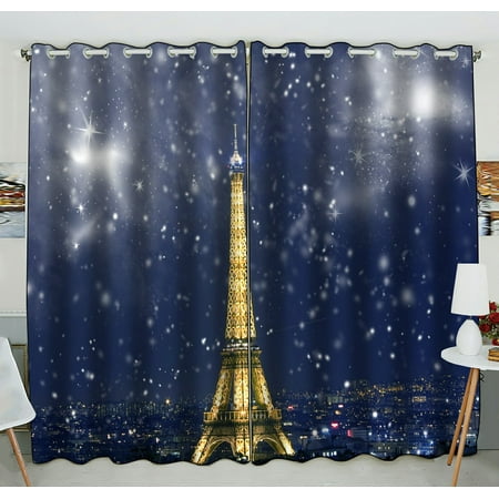 Phfzk City Landmark Window Curtain France Paris Eiffel Tower With