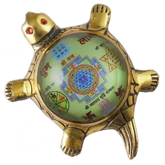 Shree vyapar vridhi with kuber Yantra Two in one on Metal Tortoise for Bring Good Luck (4)
