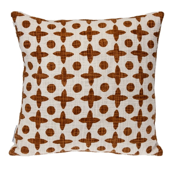 Parkland Collection Transitional Print Rust Square 18" x 18" Pillow