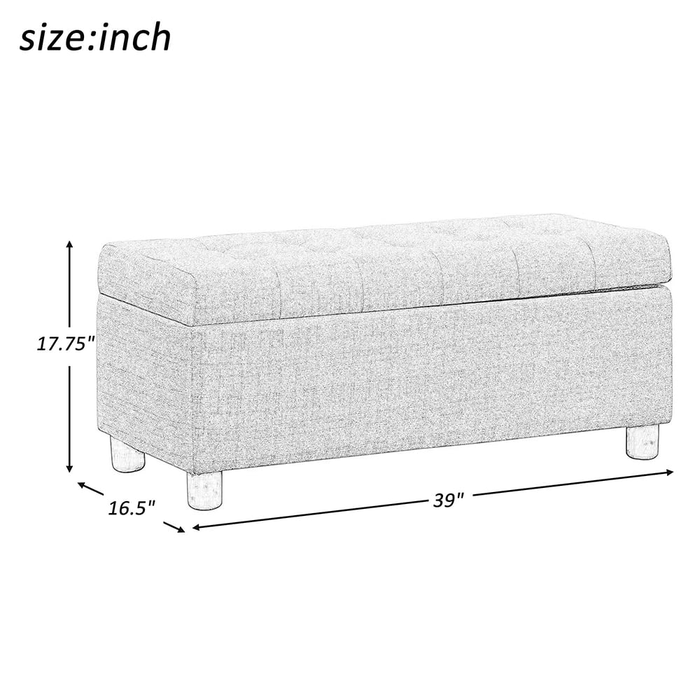 Buy Storage Bench, Clamshell Rectangle Storage Bench with Wood Frame