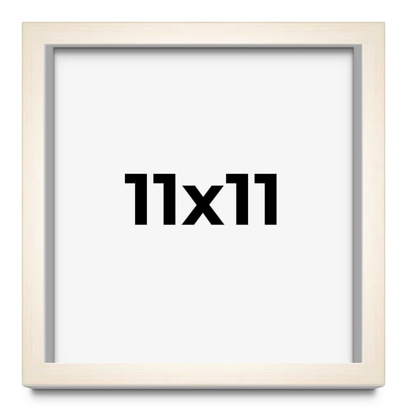 11x11 Shadow Box Cream of Wheat White Washed Display Frame | 0.875 Inches Deep Solid Wood Shadowbox