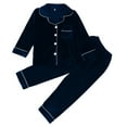thumbnail image 4 of Matching Family Christmas Pajamas Velour Pjs Long Sleeve Button down Festival Party Sleepwear Warm Pajama Sets Holiday Pjs, 4 of 5