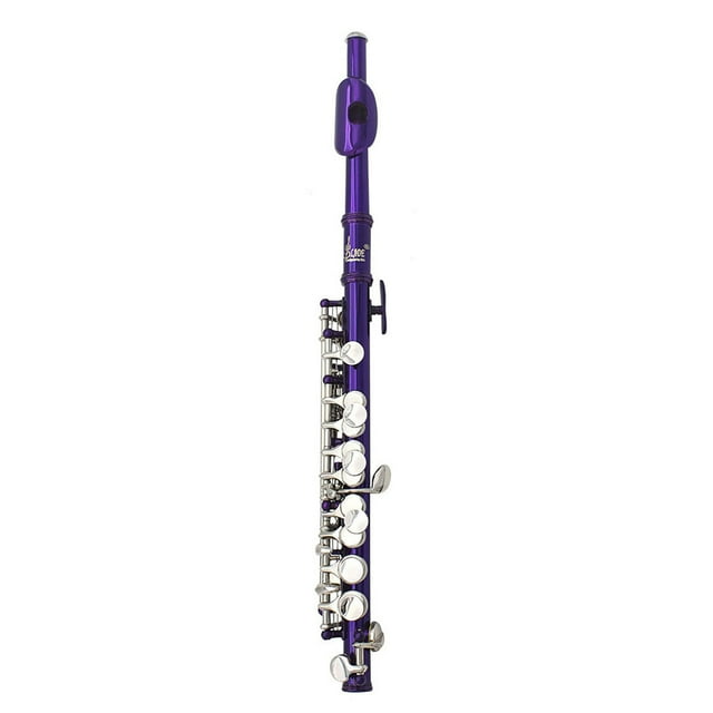 C Key Cupronickel Piccolo with Silver Plating, Purple Padded Carrying Case, Cleaning Cloth (Random Color), Screwdriver & Maintenance Stick (Random Color) – Exquisite Design for Musical Enthusiasts,