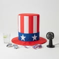 thumbnail image 3 of Jiibva USA Flag Pattern Top Hat Uncle Sam Hat Independence Day Headwear for Festival Carnival Halloween Fancy Dress Accessory, 3 of 7