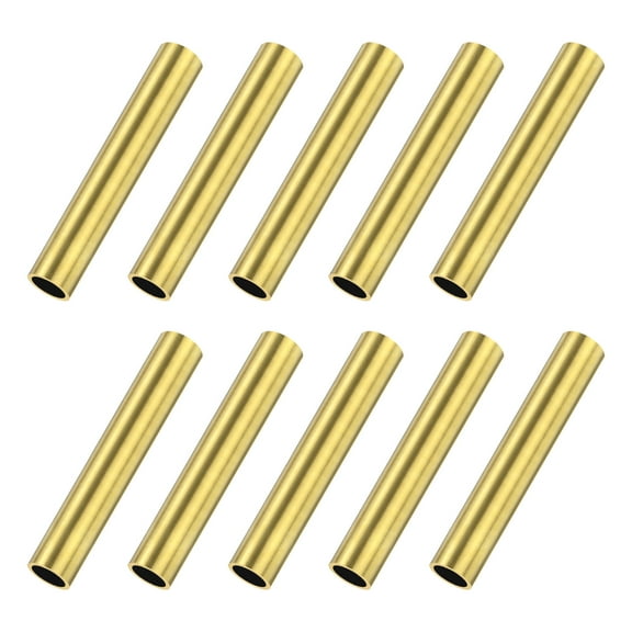 10-Pack 30mm Brass Round Tube, 5mm OD 1mm Wall Thickness Short Brass Seamless Tubing for DIY Crafting/Decorating