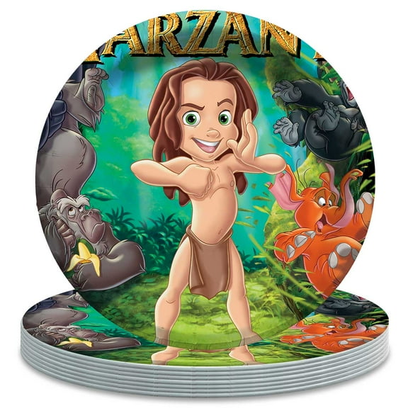 Tarzan Birthday Decorations Plates Party Supplies Tableware Disposable Dinnerware
