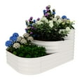 thumbnail image 1 of 3-Tier Galvanized Steel Raised Garden Bed Kit – Modular Oval Planter Box, Rust Protection, Safe Rounded Edges, Easy Assembly, Durable Metal for Vegetables, Herbs, Flowers – Outdoor Use, White, 1 of 6
