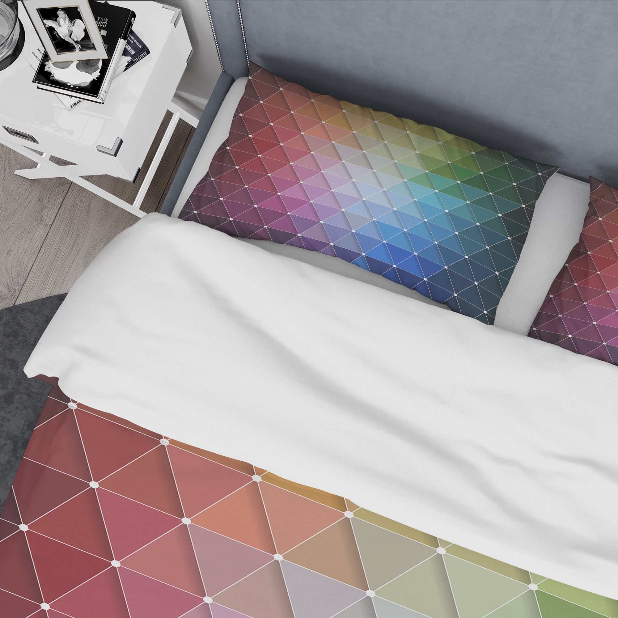 Designart 'Rainbow Triangular Geometry' Modern & Contemporary Duvet Cover Set