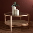 thumbnail image 2 of SAFAVIEH Couture Karyna Contemporary Round Glass Coffee Table, Natural/Clear, 2 of 10