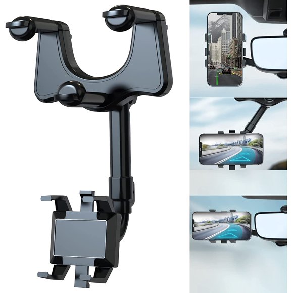 Rear View Mirror Cell Phone Holder