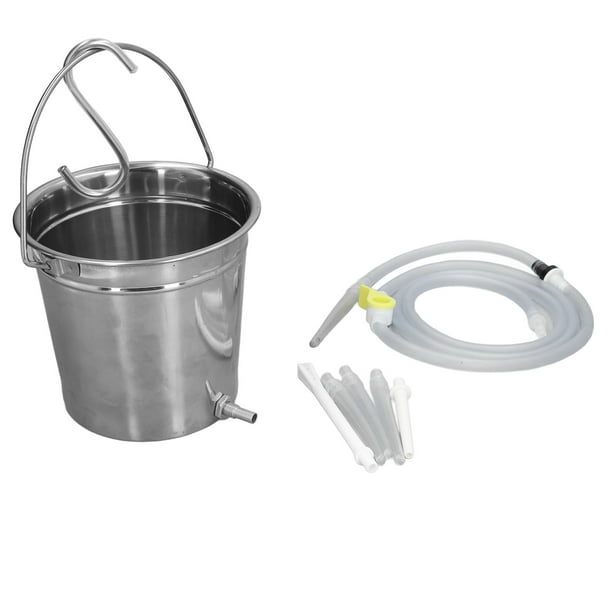 Enema Bucket Kit, 2L Capacity Stainless Steel Reusable Odorless Enema