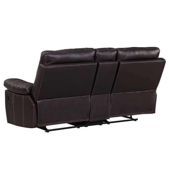 Brown Leather - Reclining with Lumbar Support - Living Room - Comfortable Seating
