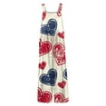 thumbnail image 3 of Kixjoy Overalls for Women Casual Plus Size Wide Leg Jumpsuit Valentine's Day Fall Loose Fit Pants Heart Print Fashion Womens Overalls with Pockets, White 2XL, 3 of 6