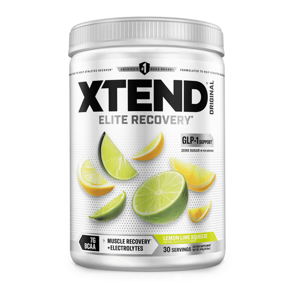 XTEND Original BCAA Powder, Sugar Free Post Workout Muscle Recovery Drink with Amino Acids and 7g BCAAs, Lemon Lime Squeeze Flavor, 30 Servings
