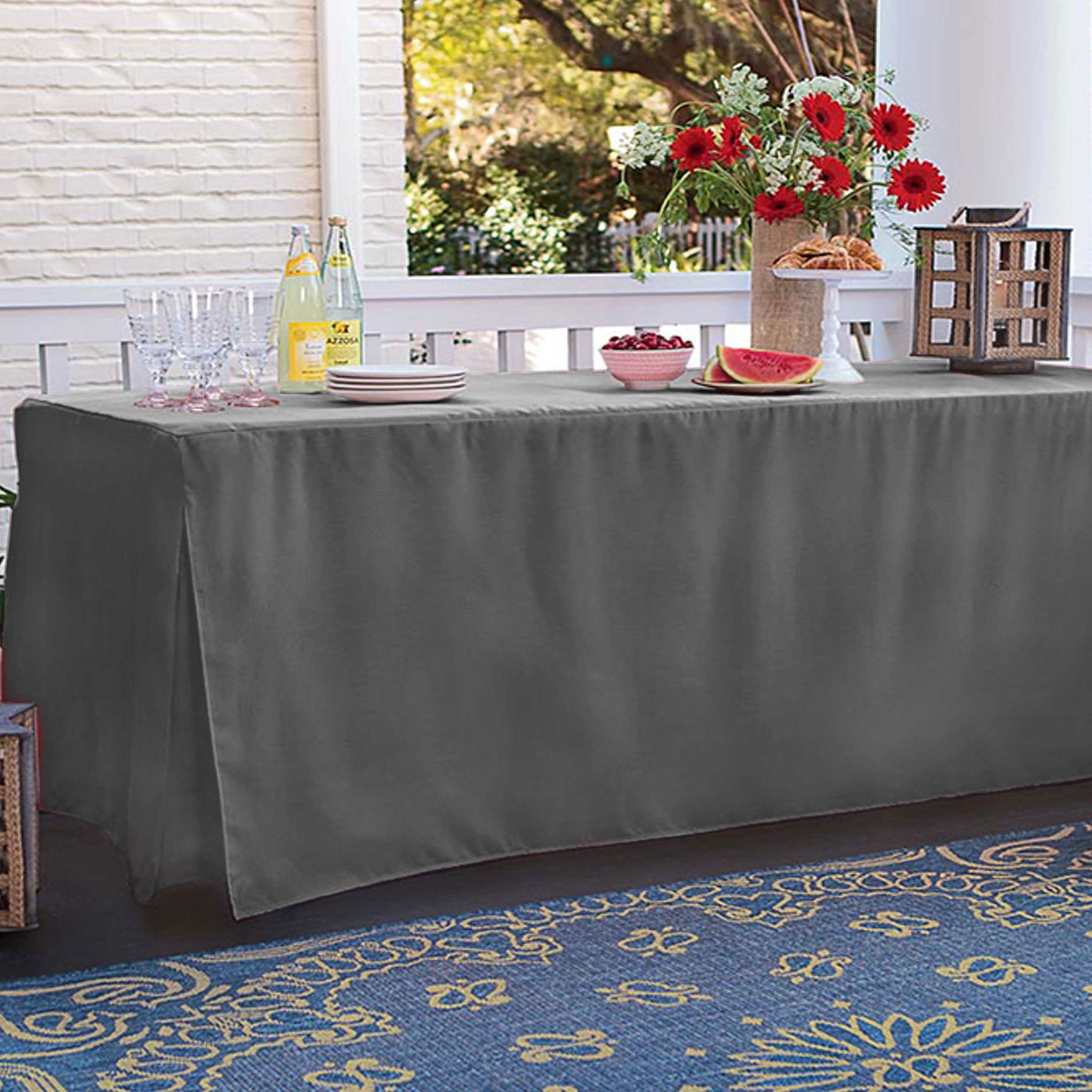Tablevogue 96" x 30" Fitted Tablecoth Cover, Multiple Colors and Sizes Available