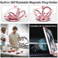 thumbnail image 5 of Clear Case for Samsung Galaxy S24 Ultra with Magnetic Stand [360° Rotatable Ring Holder] Soft TPU Bumper Slim Electroplated Shockproof Protection Samsung Galaxy S24 Ultra Case Pink, 5 of 11