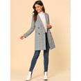 thumbnail image 2 of INSPIRE CHIC Blazer Manteau à Carreaux pour Femme à Double Boutonnage avec Revers Cranté, 2 of 6