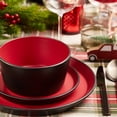 thumbnail image 4 of Stone Lain Albie Rustic Stoneware Dish Set, 32-Piece Round Dishes for 8, Red and Black, 4 of 11