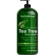 New York Biology Tea Tree Body Wash for Men and Women  Moisturizing Body Wash Helps Soothe Itchy Skin, Jock Itch, Athletes Foot, Nail Fungus, Eczema, Body Odor and Ringworm  16 Fl oz