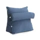 thumbnail image 1 of Cojín de apoyo ajustable, reposacabezas de lino y algodón, respaldo triangular, cojín de cuña, almohadas lumbares, sofá, silla de oficina, azul, 45x40x22cm, 1 of 3