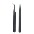 thumbnail image 1 of Pinzas de acero inoxidable Juego de pinzas para extensiones de pestañas Juego de 2, 1 of 8