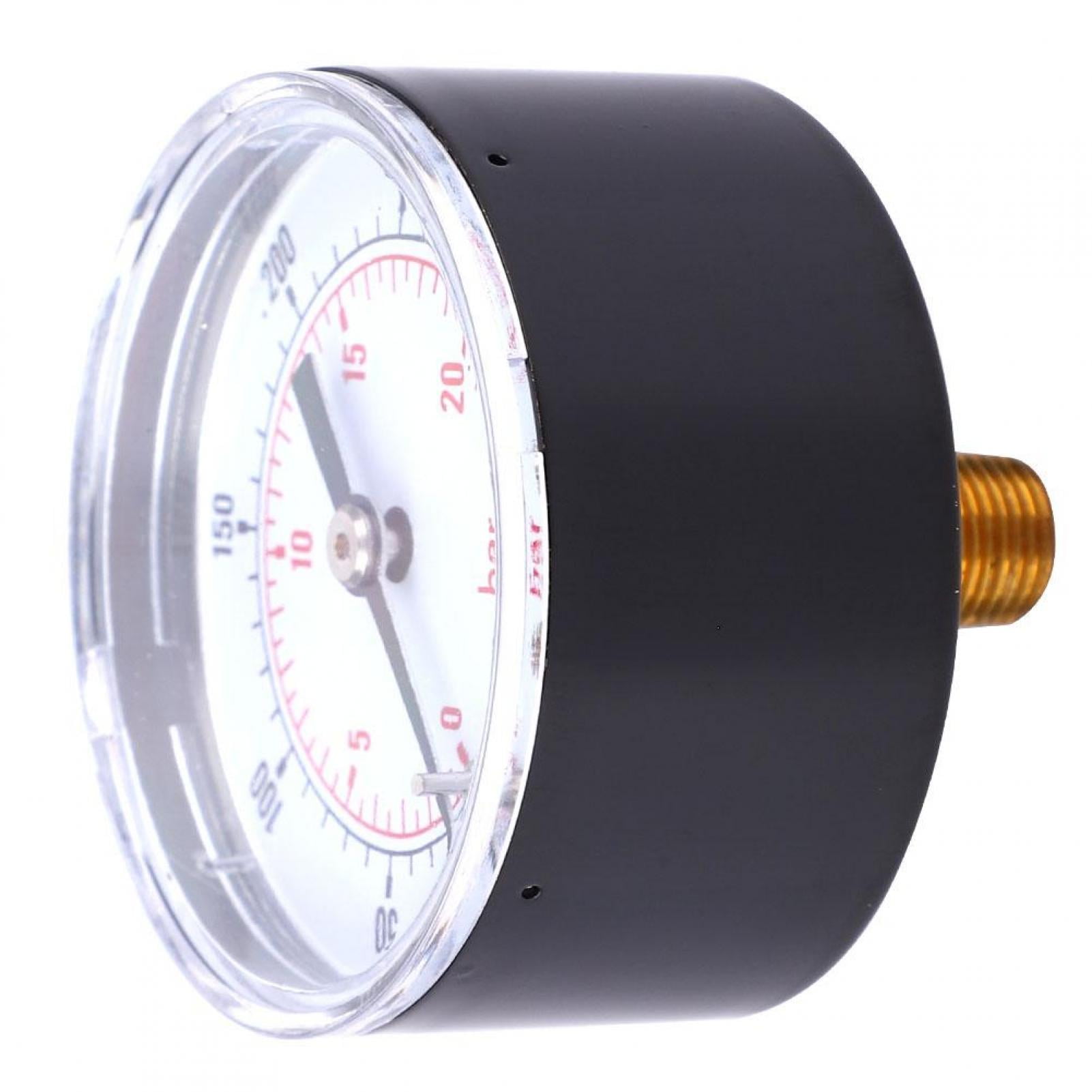 0-100psi 0-7bar 50mm Dial 1/8 BSPT Axial Pressure Gauge Air Pressure Gauge Back Connection for Air,Water,Oil,Gas Pressure Gauge