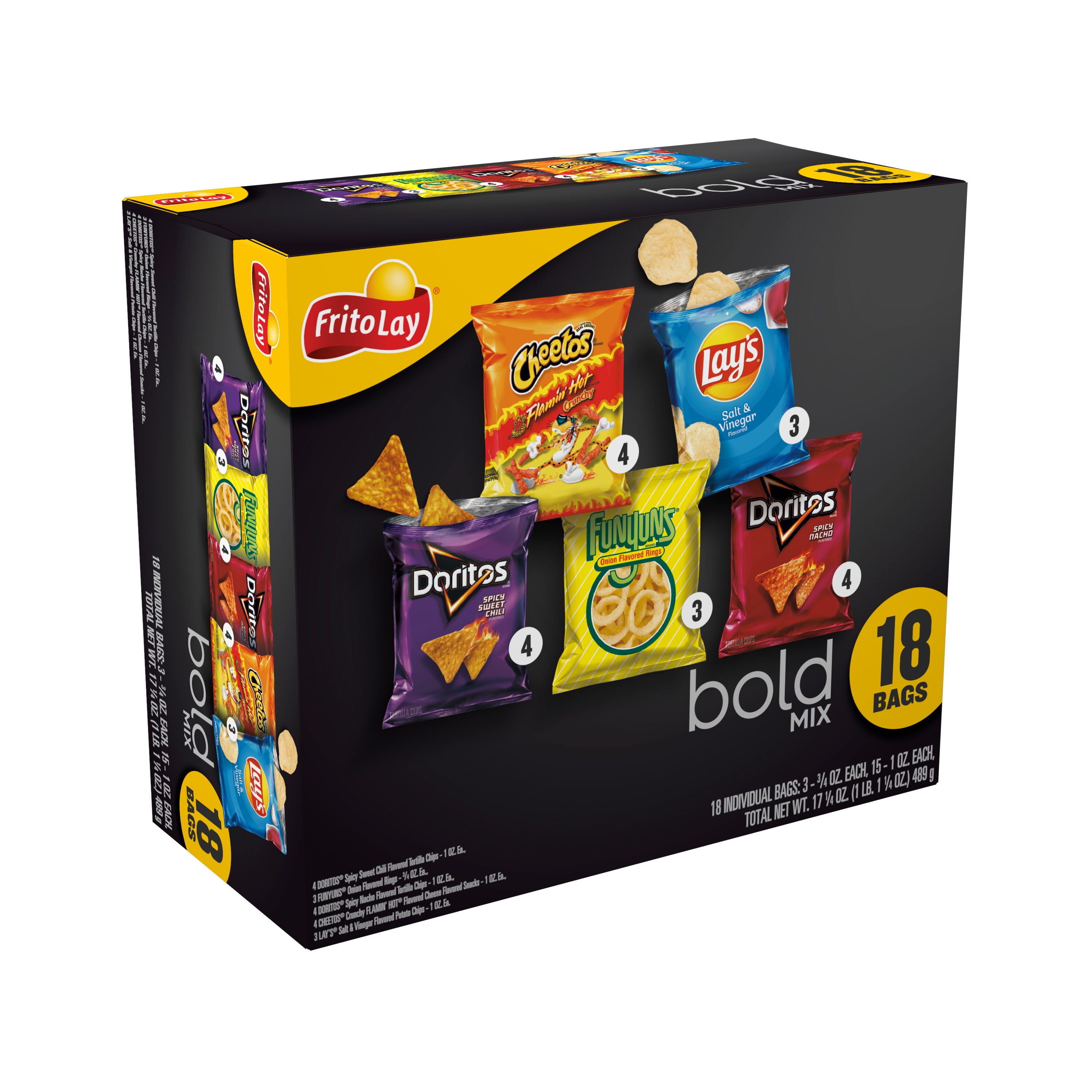 Frito Lay Bold Mix Chips Variety Pack, 18 Count