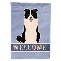 Caroline's Treasures BB5699GF Border Collie Black White Welcome Flag Garden Size , Small, multicolor
