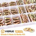 thumbnail image 6 of VIGRUE 566Pcs Heavy Duty Bolts and Nuts Assortment Kit, Grade 8 Hex Screws Bolts Nuts Kit, 1/4-20 5/16-18 3/8-16, 15 Common Sizes Included, 6 of 7