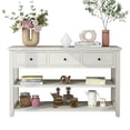 thumbnail image 4 of Triple Tree Console Table Modern Storage Wood Console Table, Antique White, 4 of 7