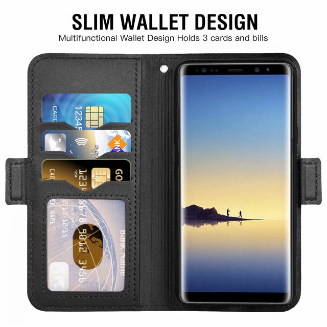 Case for Samsung Galaxy Note-8, Phone Case Leather, Case Flip Case Magnetic Leather Case Protective Cover