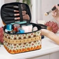 thumbnail image 5 of HELLHERO Makeup Brush Organizer Travel Make Up Organizer Travel Cosmetic Toiletry Bags Wide Open Portable Pouch Portable and Durable Thanksgiving, 5 of 6