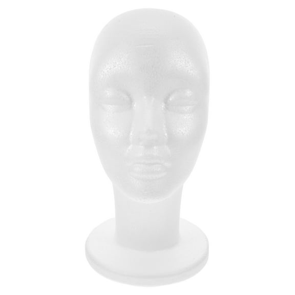 SKISUNO White Foam Mannequin Head for Wigs Hats and Masks Versatile Display Stand