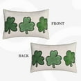 thumbnail image 2 of Watercolor St Patricks Day Throw Pillow Covers 12x20 Inch Set of 2, Spring Shamrock Lucky Clover Pillow Covers Farmhouse Linen Shamrock Green Cushion Case Decoration for Sofa Couch Outdoor, 2 of 5