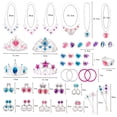 thumbnail image 5 of yeacher Girl's Pretend Play Jewelry Set with Earrings, Rings, Necklace, Tiara, and Magic Wand - SP03-2, 54-Piece Assorted Colors, 5 of 5