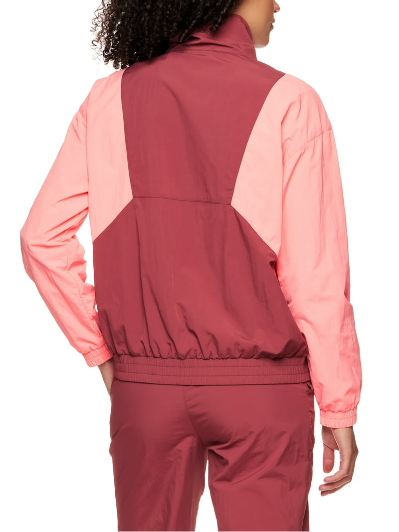 Reebok track jacket pink × navy y2k 平成 L Reebok Women Pink Long Sleeve Full Zip Windbreaker Jacket