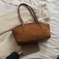 thumbnail image 3 of Bolso Mano Gamuza para Mujer Hombro Gran Capacidad Casual El (marrón), 3 of 5