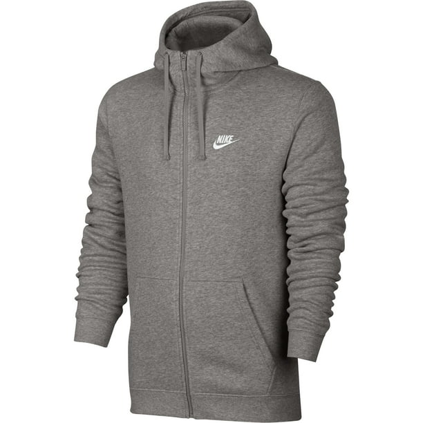 Nike - Nike Club Fleece Full Zip Longsleeve Men's Hoodie Grey-White ...