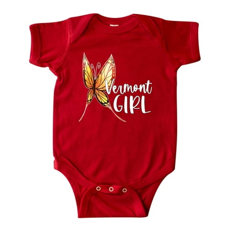 

Inktastic Vermont Girl- Butterfly Gift Baby Girl Bodysuit