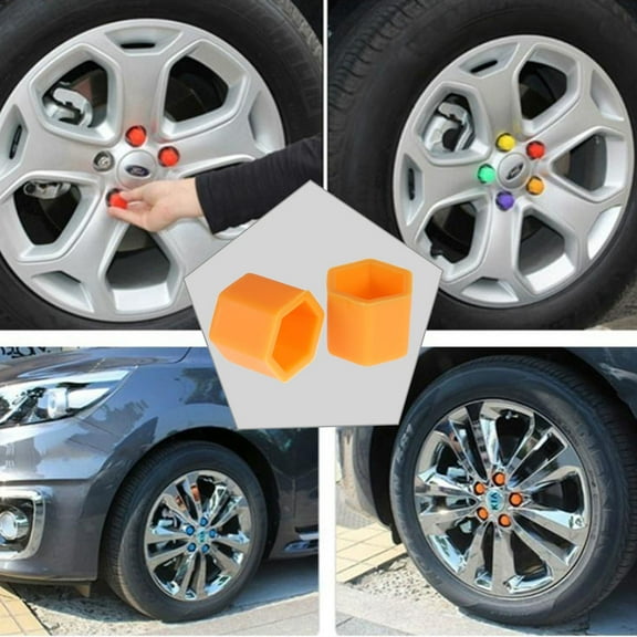 LOLIPPYY 20Pcs Orange Silicone Lug Nut Covers For Car Wheel Lug Covers