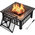 thumbnail image 1 of WLXIANG Outdoor Fire Pit, 32 Inch Firepit Table Metal Outdoor Fireplaces with Waterproof Cover for Outside Patio Camping (Silver), 1 of 8