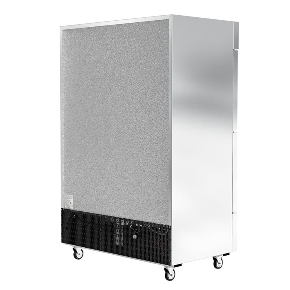 Pemberly Row Silver 54" Commercial Steel Half Door Reach-In Refrigerator