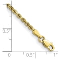 thumbnail image 2 of Auriga Fine Jewelry 10K Yellow Gold 2.25mm Semi-solid Diamond-cut Rope 8" Chain Bracelet for Women, 2 of 3