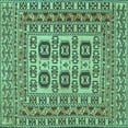 thumbnail image 1 of Ahgly Company Indoor Square Southwestern Turquoise Blue Country Area Rugs, 8' Square, 1 of 4