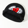 thumbnail image 2 of Outdoor Fashion Letter Printing Cold Cap Ins Warm Beanie Bonnet Knitting Cap Hat Hip Hop Cap Casual Skullies BLACK&RED, 2 of 8