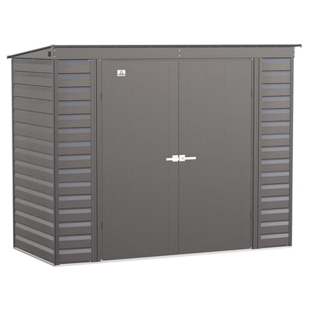 Arrow Select 8 x 4 x 6 ft Charcoal Steel Storage Shed